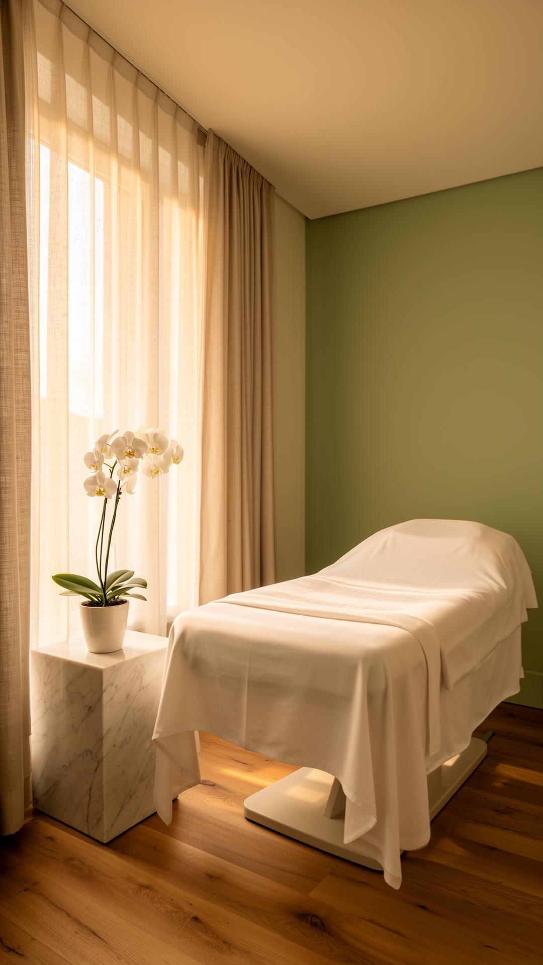 Serene treatment room at Komal Clinic
